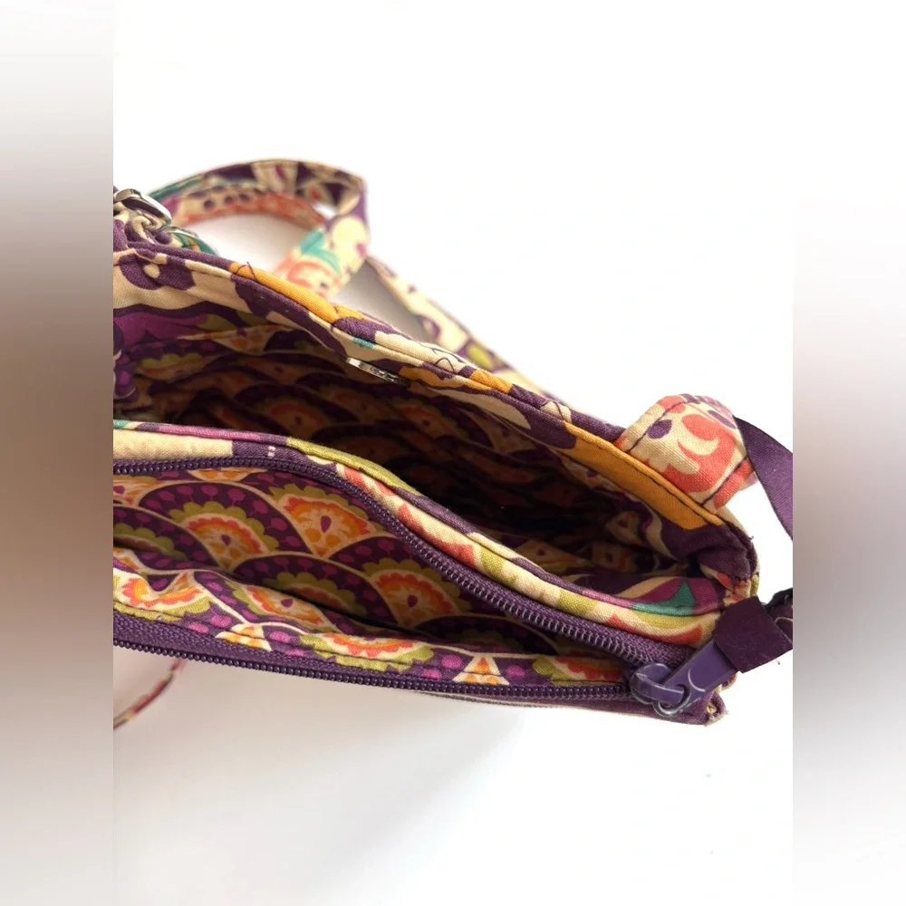 Vera Bradley Purple Plum Retired Pattern Bohemian Floral Quilted Crossbody Bag - Picture 8 of 10